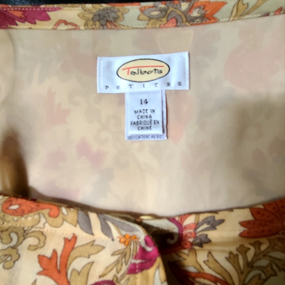 Talbots Petites Sz 14 Wool Wrap Skirt LUXURY Floral - Picture 7 of 9